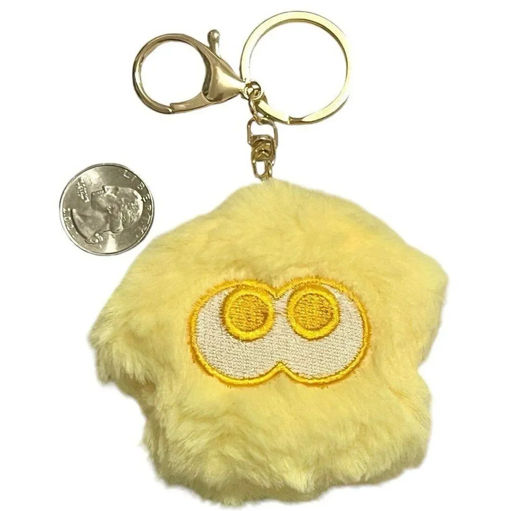 Splatoon Squid Inkling Chibi Plushie Keychain w Clip and Keyring in Yellow